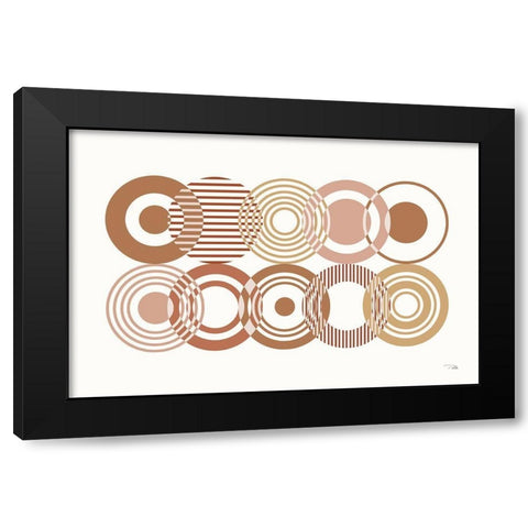 Deco Retro blush I Black Modern Wood Framed Art Print with Double Matting by Pela