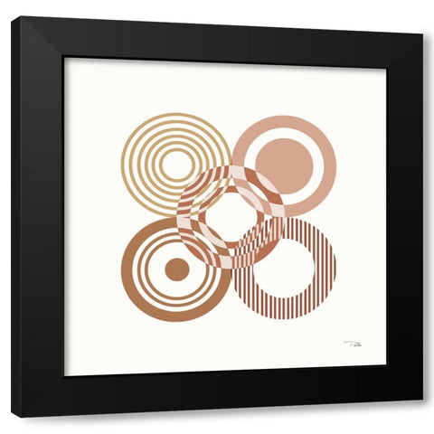 Deco Retro blush III Black Modern Wood Framed Art Print by Pela