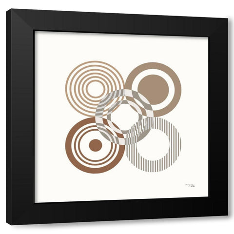 Deco Retro earth III Black Modern Wood Framed Art Print with Double Matting by Pela