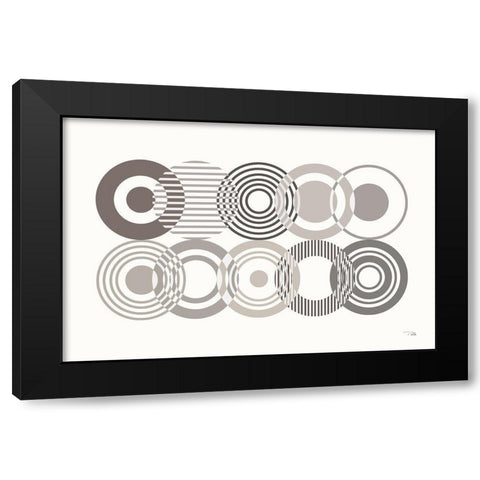 Deco Retro grey I Black Modern Wood Framed Art Print with Double Matting by Pela