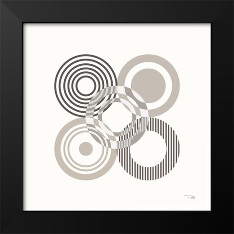 Deco Retro grey III Black Modern Wood Framed Art Print by Pela