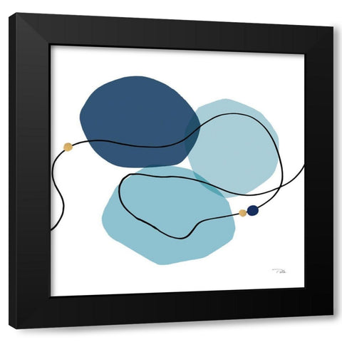 Sinuous Trajectory blue II Black Modern Wood Framed Art Print by Pela