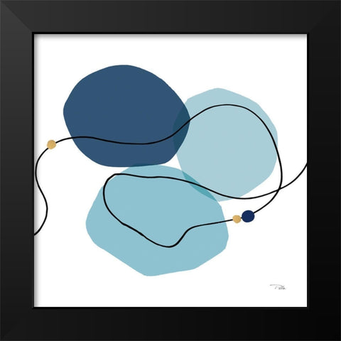 Sinuous Trajectory blue II Black Modern Wood Framed Art Print by Pela