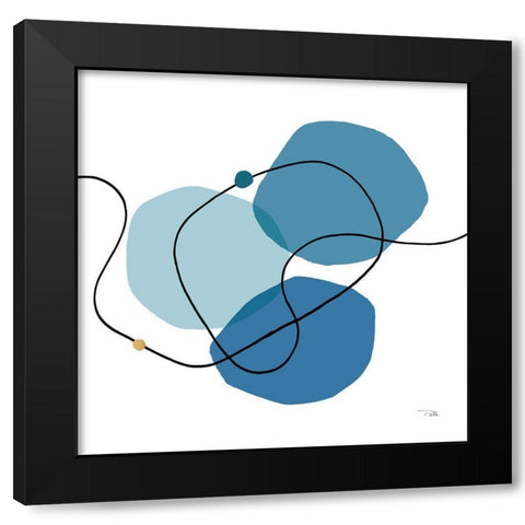 Sinuous Trajectory blue III Black Modern Wood Framed Art Print with Double Matting by Pela