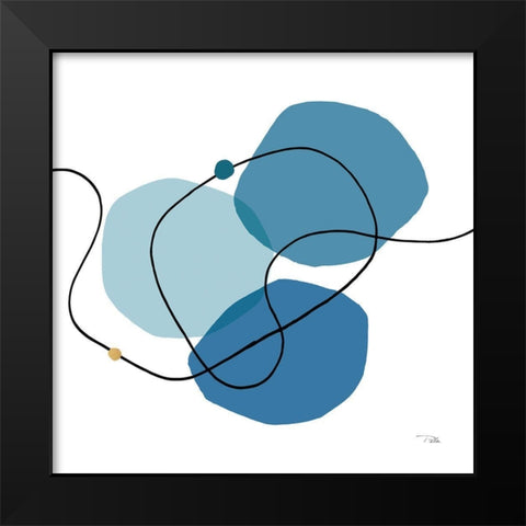 Sinuous Trajectory blue III Black Modern Wood Framed Art Print by Pela