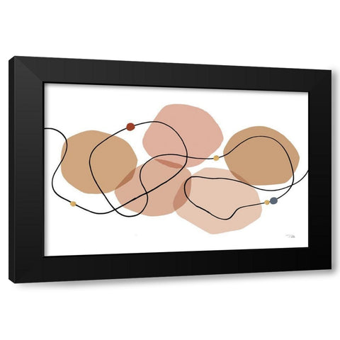 Sinuous Trajectory blush I Black Modern Wood Framed Art Print with Double Matting by Pela
