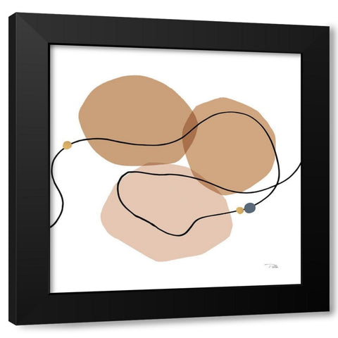 Sinuous Trajectory blush II Black Modern Wood Framed Art Print by Pela