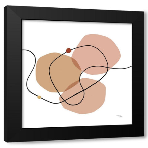 Sinuous Trajectory blush III Black Modern Wood Framed Art Print by Pela