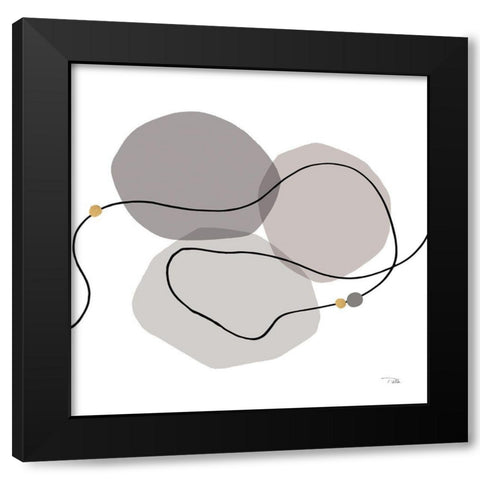 Sinuous Trajectory grey II Black Modern Wood Framed Art Print with Double Matting by Pela