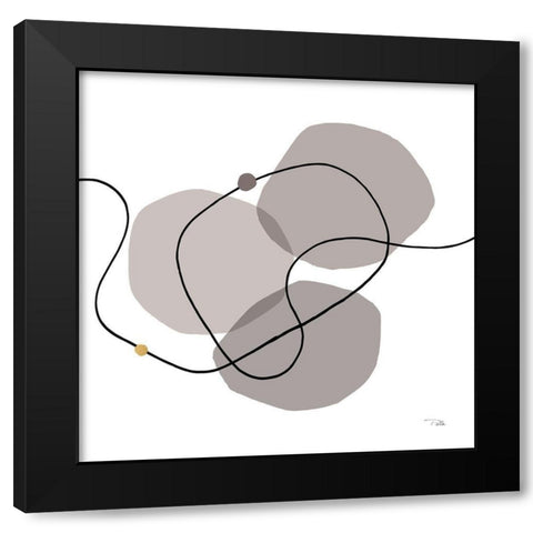 Sinuous Trajectory grey III Black Modern Wood Framed Art Print with Double Matting by Pela