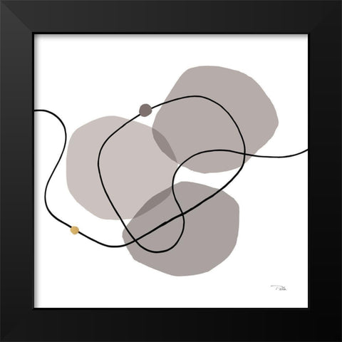 Sinuous Trajectory grey III Black Modern Wood Framed Art Print by Pela