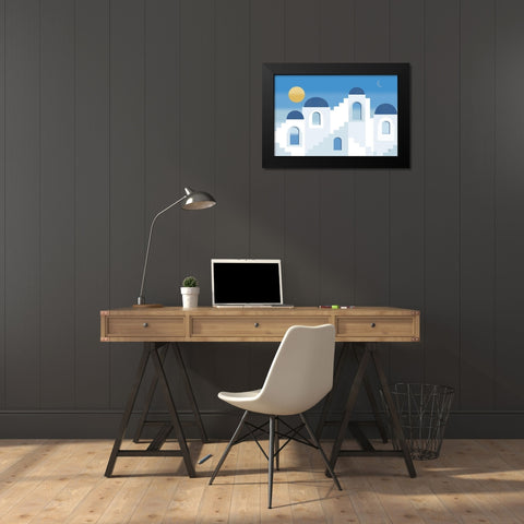 La Casa Black Modern Wood Framed Art Print by Pela