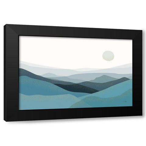 Mountain Trail Black Modern Wood Framed Art Print by Pela