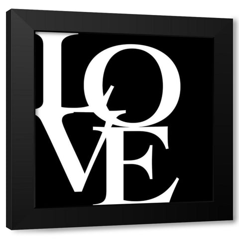 In Black And White V-Love Black Modern Wood Framed Art Print by JC Designs