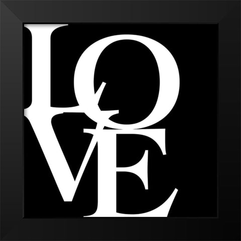 In Black And White V-Love Black Modern Wood Framed Art Print by JC Designs