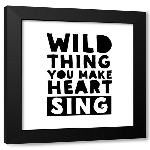 In Black And White Music IV-Wild Thing Black Modern Wood Framed Art Print with Double Matting by JC Designs