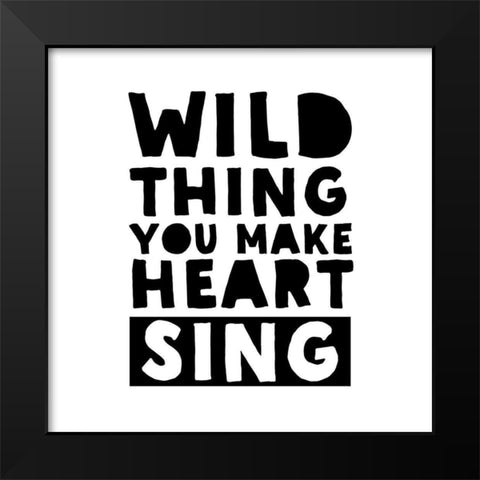 In Black And White Music IV-Wild Thing Black Modern Wood Framed Art Print by JC Designs