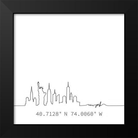 In Black And White Travel IV-New York Black Modern Wood Framed Art Print by JC Designs