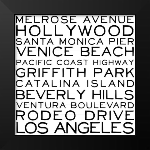 In Black And White Travel VI-California Black Modern Wood Framed Art Print by JC Designs