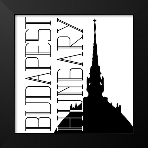In Black And White Travel IX-Hungary Black Modern Wood Framed Art Print by JC Designs