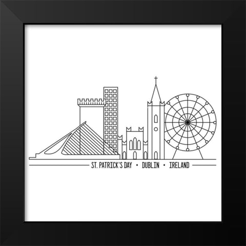 In Black And White Travel X-Ireland Black Modern Wood Framed Art Print by JC Designs