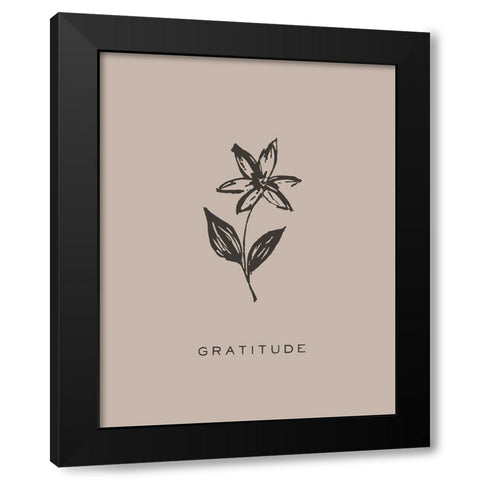 Serene Sentiment II-Gratitude Black Modern Wood Framed Art Print with Double Matting by HM Design