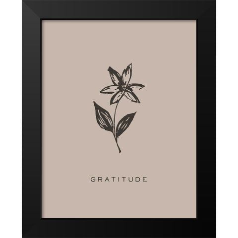 Serene Sentiment II-Gratitude Black Modern Wood Framed Art Print by HM Design