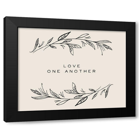 Serene Sentiment III-Love One Another Black Modern Wood Framed Art Print with Double Matting by HM Design