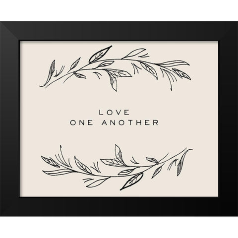 Serene Sentiment III-Love One Another Black Modern Wood Framed Art Print by HM Design