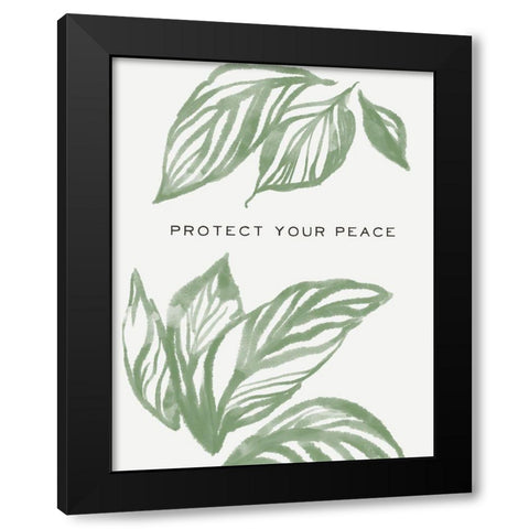 Serene Sentiment VI-Protect Black Modern Wood Framed Art Print with Double Matting by HM Design