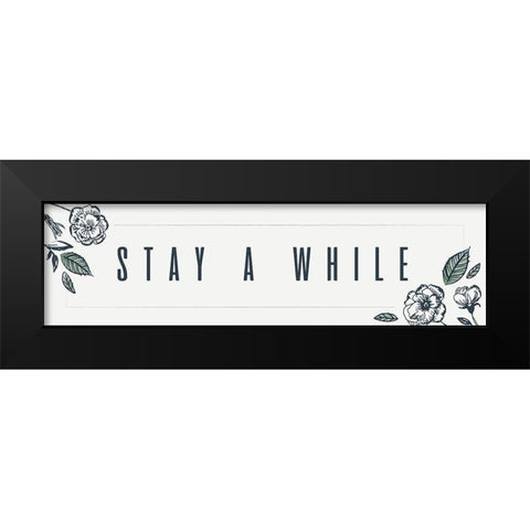 Simple Nature IV-Stay Awhile Black Modern Wood Framed Art Print by HM Design