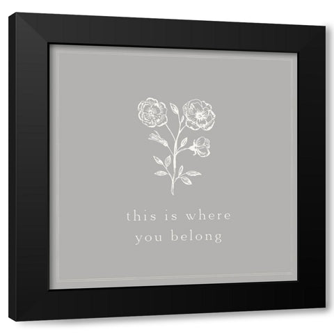 Simple Nature VII-This is Where Black Modern Wood Framed Art Print with Double Matting by HM Design
