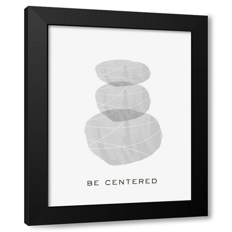 Zen Vibes I-Be Centered Black Modern Wood Framed Art Print with Double Matting by HM Design