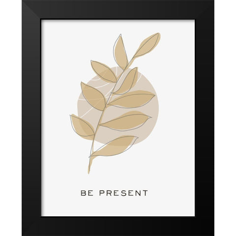 Zen Vibes II-Be Present Black Modern Wood Framed Art Print by HM Design