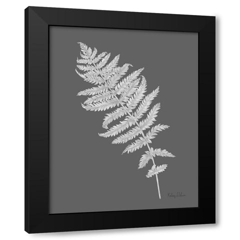 Neutral Fern on grey I Black Modern Wood Framed Art Print with Double Matting by Wilson, Kelsey