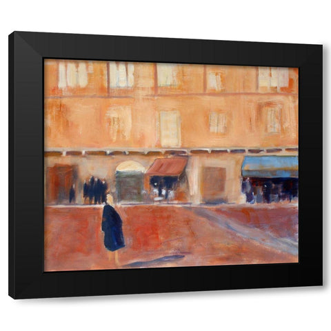 Alone in the Piazza Black Modern Wood Framed Art Print with Double Matting by Marie, Susanne