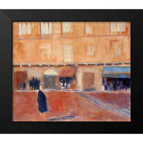Alone in the Piazza Black Modern Wood Framed Art Print by Marie, Susanne
