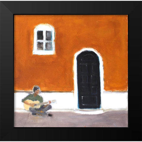 Street Music Black Modern Wood Framed Art Print by Marie, Susanne