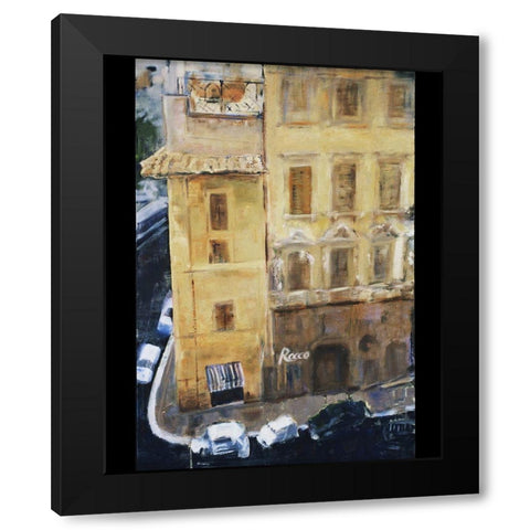 Italian Street Corner Black Modern Wood Framed Art Print with Double Matting by Marie, Susanne