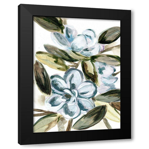 Blue Garden Black Modern Wood Framed Art Print by Chapman, Marcy