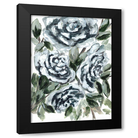Shadowed Blue Roses I Black Modern Wood Framed Art Print by Chapman, Marcy
