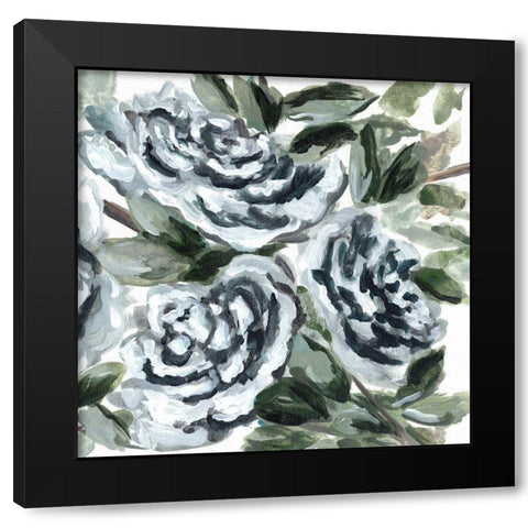Shadowed Blue Roses II Black Modern Wood Framed Art Print by Chapman, Marcy