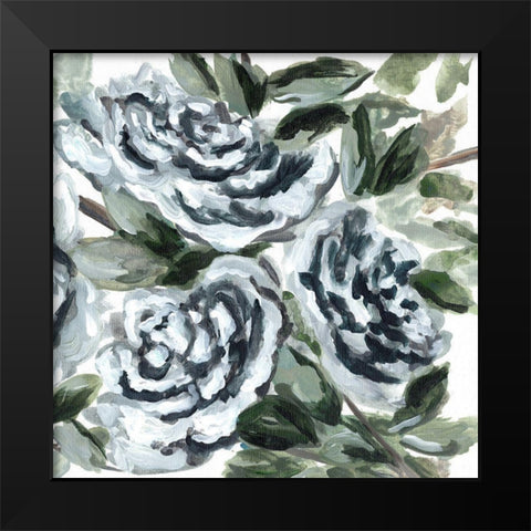Shadowed Blue Roses II Black Modern Wood Framed Art Print by Chapman, Marcy