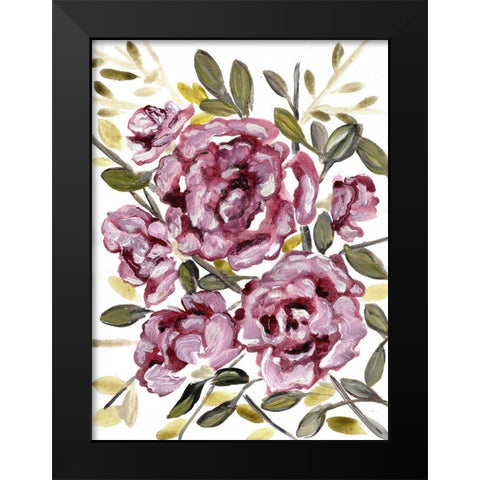 Gentle Roses Black Modern Wood Framed Art Print by Chapman, Marcy