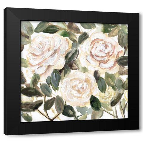 Gentle Roses Yellow II Black Modern Wood Framed Art Print by Chapman, Marcy