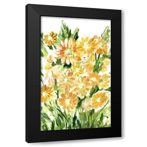 Daisies in Yellow Black Modern Wood Framed Art Print with Double Matting by Chapman, Marcy