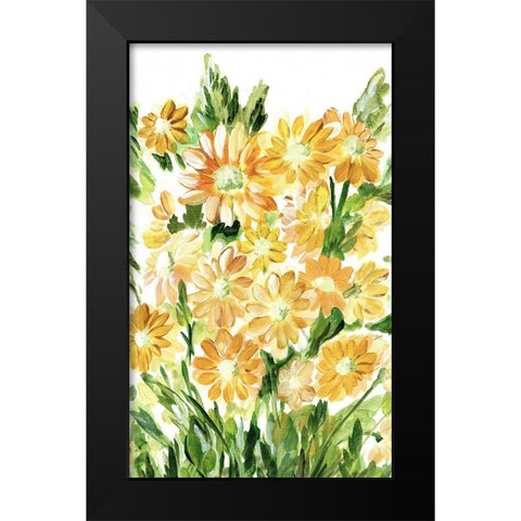 Daisies in Yellow Black Modern Wood Framed Art Print by Chapman, Marcy