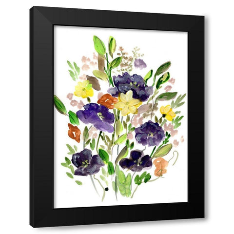 Purple Spring Bunch I Black Modern Wood Framed Art Print by Chapman, Marcy