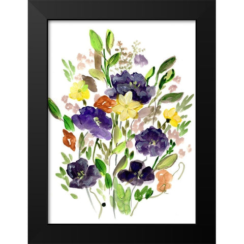Purple Spring Bunch I Black Modern Wood Framed Art Print by Chapman, Marcy