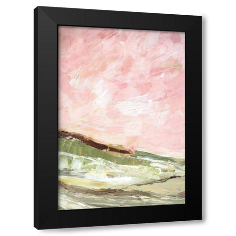 Green and Pink Hills I Black Modern Wood Framed Art Print with Double Matting by Chapman, Marcy
